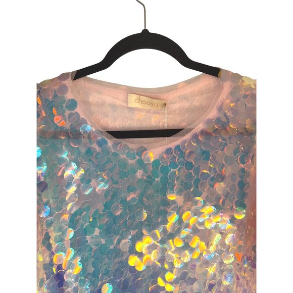NWT Choosy Medium Sequin Short Sleeve Top - Picture 2 of 10
